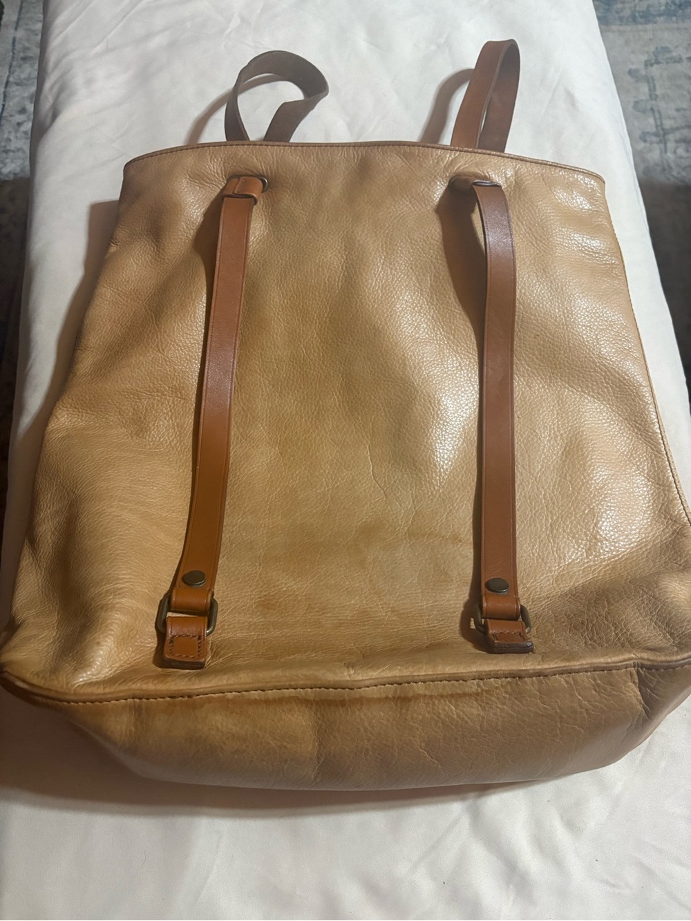 Mark & Graham Convertible Leather Backpack in Tan